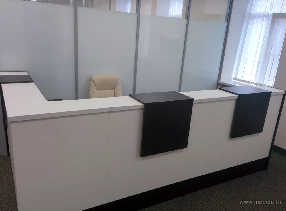 Дар Мебель | стойка ресепшн Style Wenge, офисный интерьер, живое фото