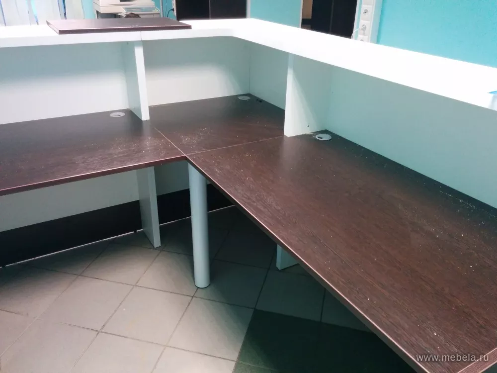 Дар Мебель | стойка ресепшн Style Wenge, офисный интерьер, живое фото