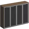 Офисный шкаф для документов средний со стеклянными дверями