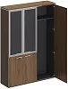Офисный шкаф комбинированный (со стеклом + для одежды узкий)