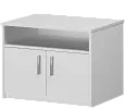 Офисная тумба для оргтехники, с нишей и распашными дверцами