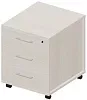 Тумба мобильная (3 ящика, стандартные колёсные опоры, ручки - алюминий)