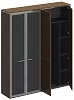Офисный шкаф комбинированный (для одежды + с высокими стеклянными дверями)