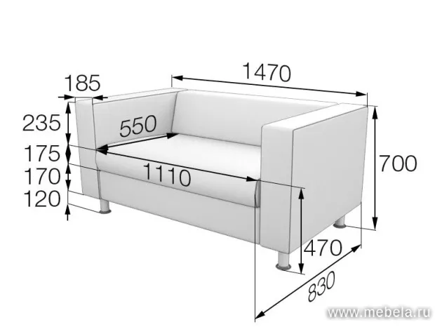 офисный диван Ален