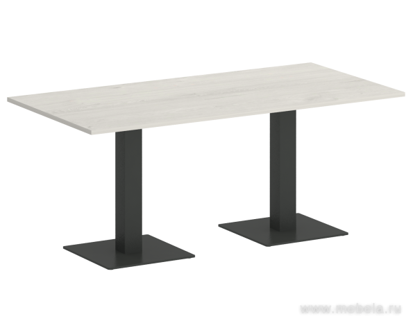 Стол для переговоров прямоугольный на металлических опорах