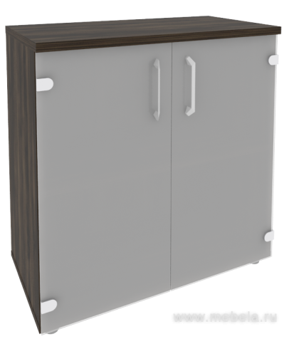 Офисный шкаф низкий широкий со стеклом