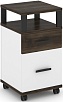 Тумба мобильная 1 ящик + 1 распашной фасад. С надставкой.