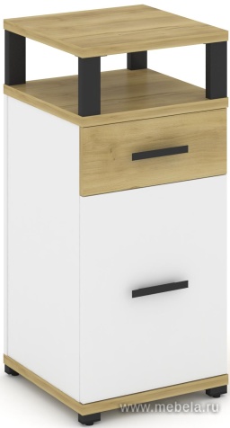 Тумба опорная/приставная 1 ящик + 1 распашной фасад. С надставкой.