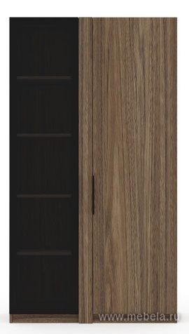 Офисный шкаф высокий со стеклом (полки ЛДСП) с гардеробом