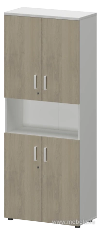 Офисный шкаф для документов закрытый 4-дверный с нишей