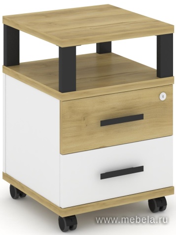 Тумба мобильная 2 ящика. С надставкой.