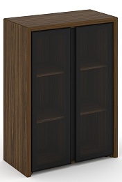 Офисный шкаф средний широкий (2 средних фасада стекло сатин в раме)