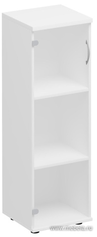 Офисный шкаф для документов средний узкий с прозрачным стеклом