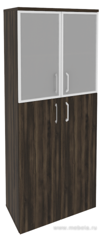 Офисный шкаф высокий широкий со стеклом в раме