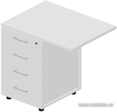 Тумба приставная (4 ящика) с ручками