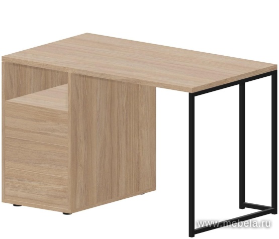 Стол рабочий на металлокаркасе с опорной тумбой (левый)