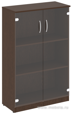 Офисный шкаф средний со стеклом