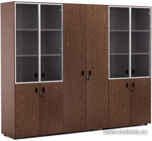 Офисный шкаф комбинированный (х2) с гардеробом (6 дверей)