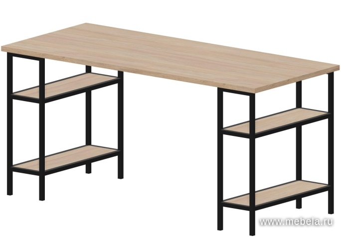 Стол рабочий на металлокаркасе с открытыми полками