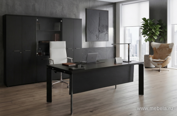 Стол руководителя (черные опоры)