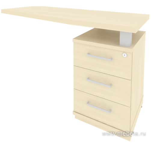 Тумба приставная с топом для криволинейного стола правая