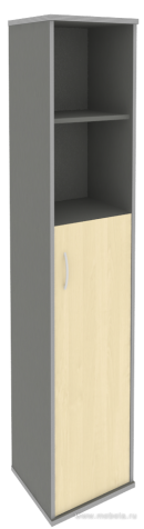 Офисный шкаф узкий полуоткрытый, Л/Пр.