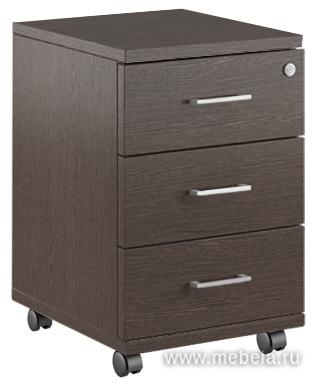 Мобильная офисная тумба с колёсиками и замком, 3 ящика