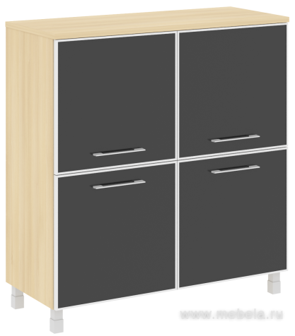 Офисный шкаф квадратный закрытый со стеклом (black)