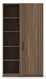 Стеллаж высокий (полки ЛДСП)с гардеробом