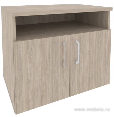 Офисная тумба для оргтехники, с нишей и распашными дверцами