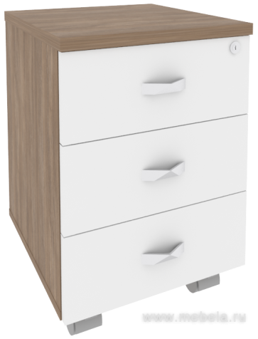 Подкатная офисная тумба под стол, с выдвижными ящиками и замком