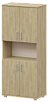 Офисный шкаф широкий высокий закрытый с нишей (ЛДСП)
