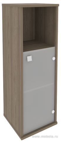 Офисный шкаф узкий средний со стеклом