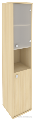 Офисный шкаф высокий узкий полузакрытый со стеклом(Л/Пр)
