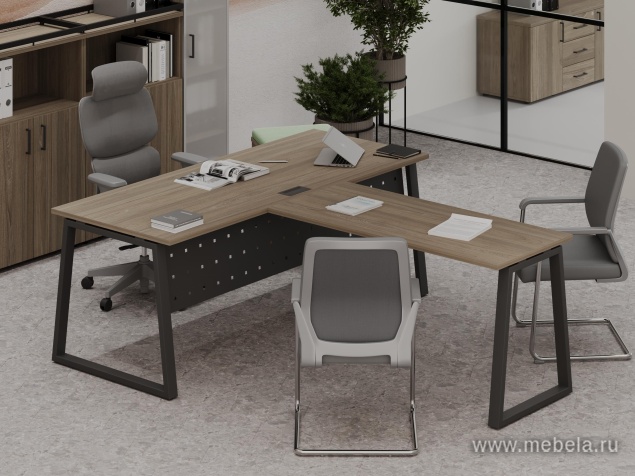 Офисный шкаф средний широкий (2 низких фасада стекло сатин в раме, задняя стенка ЛДСП