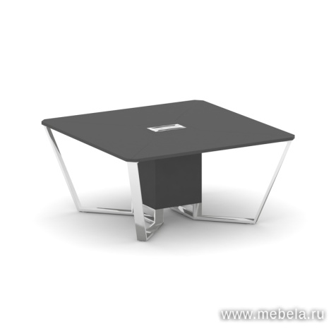 Стол переговорный квадратный с лючками из нержавеющей стали