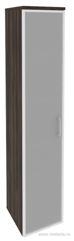 Офисный шкаф высокий узкий со стеклом в раме (лев/прав) 