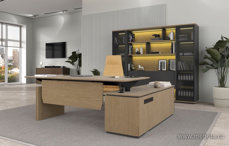 Стол руководителя на электроприводе, без экрана