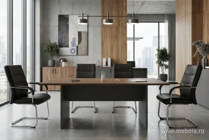 Стол переговорный на П-образных опорах 40х40