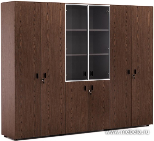 Офисный шкаф комбинированный  с гардеробом и шкафом для документов (6 дверей)