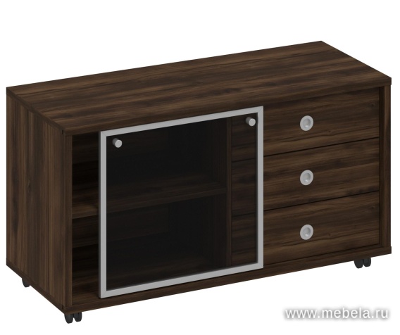 Тумба приставка подкатная со стекл. дверью