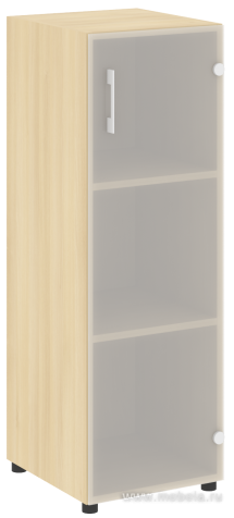 Офисный шкаф узкий закрытый со стеклом Л/ПР