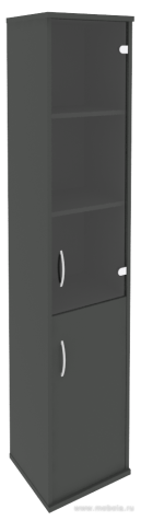 Офисный шкаф узкий комбинир. со стеклом, левый/правый