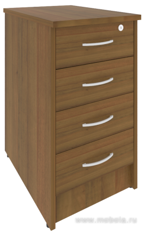 Приставная офисная тумба с замком, 4 ящика