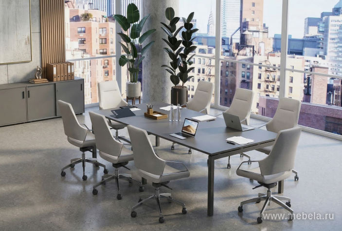 Стол переговорный на П-образном металлокаркасе