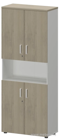 Офисный шкаф для документов закрытый 4-дверный с нишей