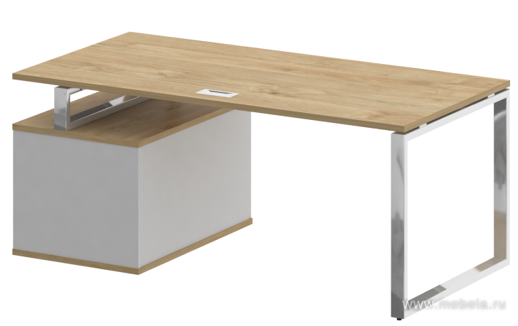 Стол руководителя на металлокаркасе с опорной тумбой (правый)