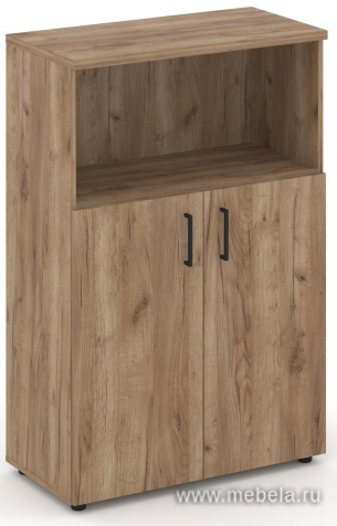 Офисный шкаф средний широкий (2 низких фасада, задняя стенка ЛДСП)