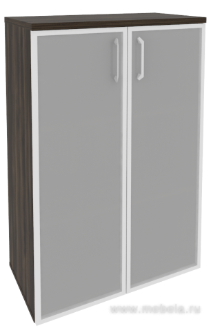 Офисный шкаф средний широкий со стеклом в раме