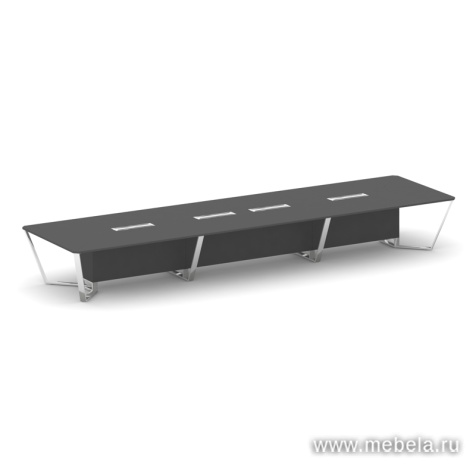 Стол переговорный квадратный с лючками из нержавеющей стали